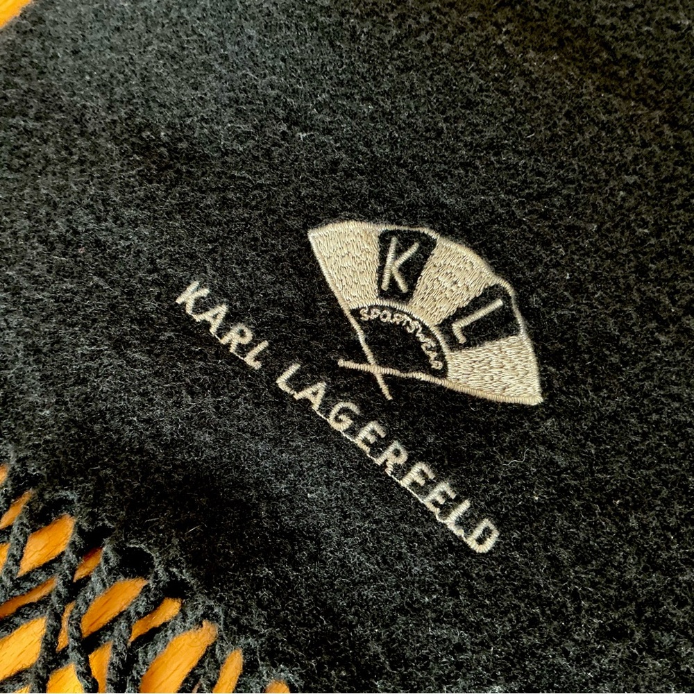 Vintage Karl Lagerfeld Black Wool Scarf